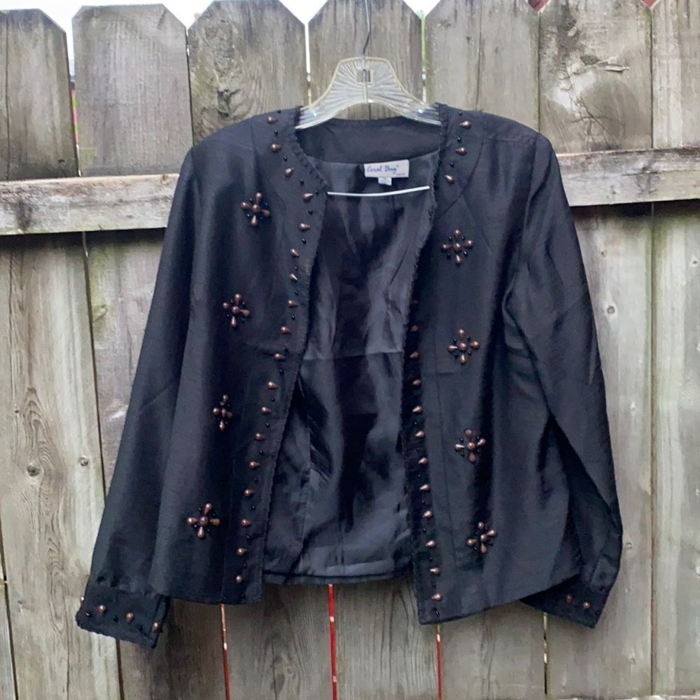 Coral Bay beaded open blazer sz. Petite small